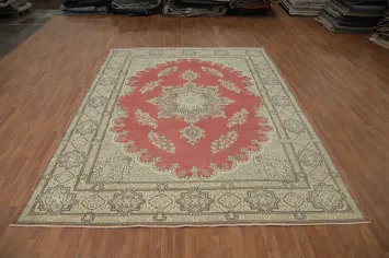 Vintage Wool Kerman Persian Area Rug 9x12