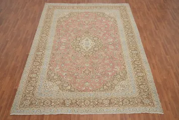 Traditional Pink Kashan Persian Area Rug 10x13