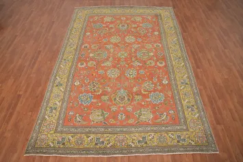 Vintage Floral Tabriz Persian Area Rug 8x11