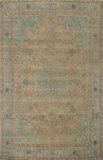 Vintage Wool Tabriz Large Persian Area Rug 10x13