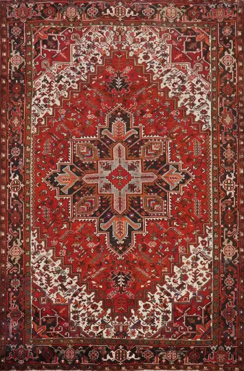 Vegetable Dye Red Heriz Persian Area Rug 8x11