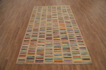Vegetable Dye Wool Kilim Handwoven Area Rug 5x8