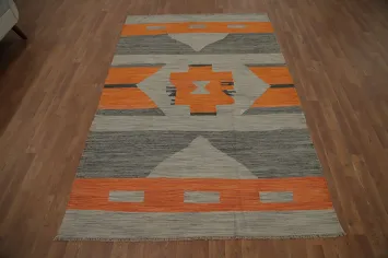 Vegetable Dye Wool Kilim Handwoven Area Rug 5x8