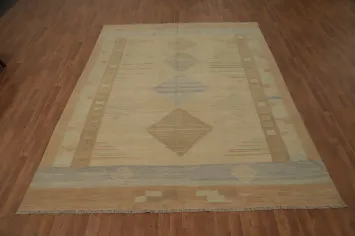 Vegetable Dye Wool Kilim Handwoven Area Rug 8x10