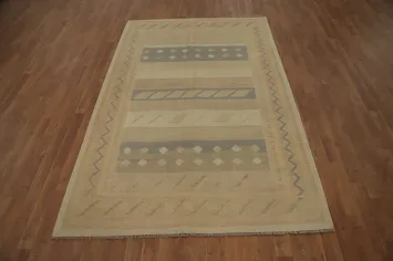 Geometric Kilim Handwoven Area Rug 5x8