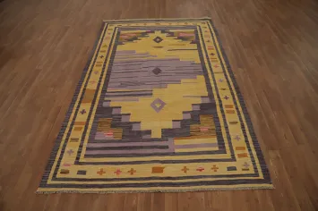 Geometric Kilim Handwoven Area Rug 5x8