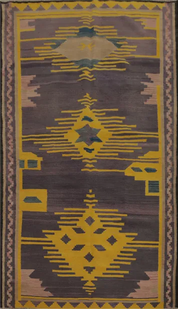 Geometric Kilim Vegetable Dye Area Rug 5x8