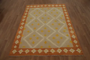 Geometric Kilim Flat Weave Rug 5x7