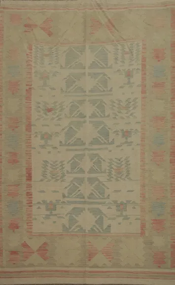 Vegetable Dye Kilim Flat Weave Area Rug 6x9