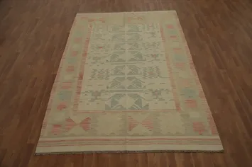 Vegetable Dye Kilim Flat Weave Area Rug 6x9