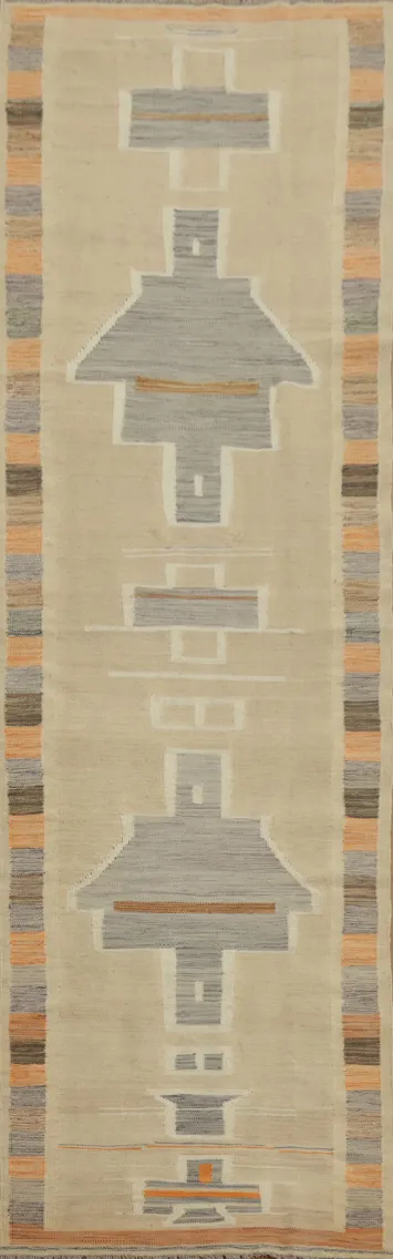 Tribal Wool Kilim Handwoven Runner Rug 3x11
