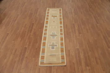 Vegetable Dye Kilim Handwoven Runner Rug 2x8