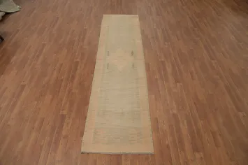 Earth Tone Wool Kilim Vegetable Dye Runner Rug 3x10