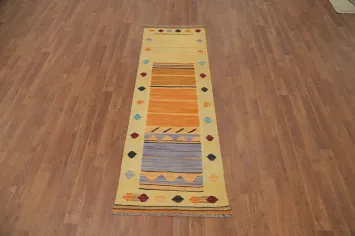 Vegetable Dye Kilim Flat Weave Runner Rug 2x6