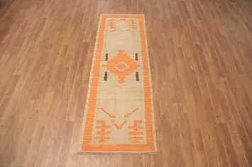 Vegetable Dye Kilim Flat Weave Runner Rug 2x6