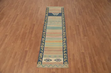 Vegetable Dye Kilim Flat Weave Runner Rug 2x8