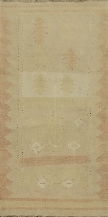 Earth Tone Wool Kilim Vegetable Dye Rug 2x4