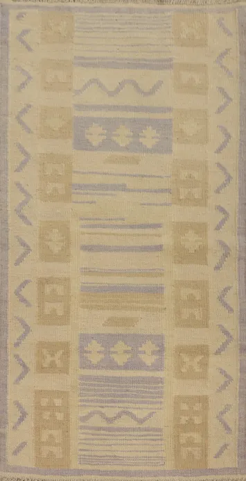 Elegant Pastel Toned Kilim Rug 2x4 with Delights Decor