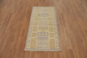 Elegant Pastel Toned Kilim Rug 2x4 with Delights Decor