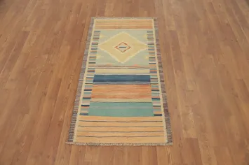 Southwest Patterned Kilim Rug 2x4 with Earthy Tones