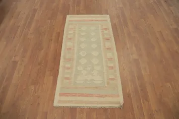 Neutral Color Kilim Vegetable Dye Rug 2x4
