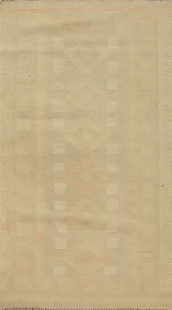 Geometric Kilim Vegetable Dye Wool Rug 2x4