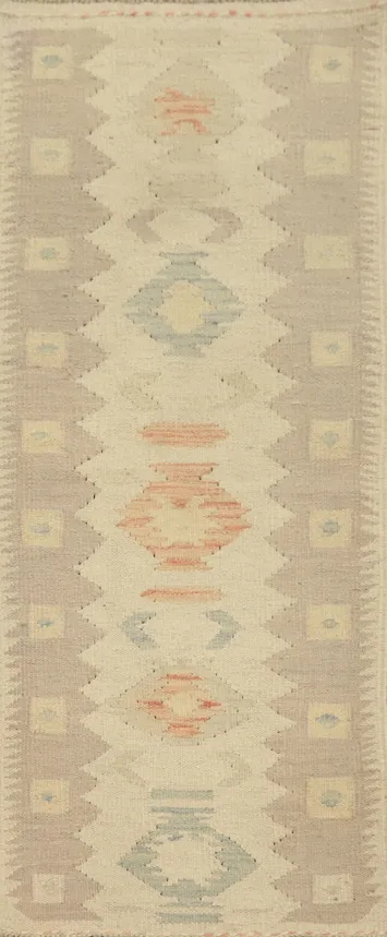 Vegetable Dye Wool Kilim Handwoven Rug 2x4