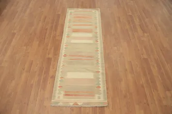 Geometric Kilim Vegetable Dye Runner Rug 2x6