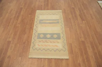 Vegetable Dye Wool Kilim Handwoven Rug 2x4