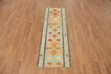 Handwoven Geometric Kilim Runner Rug 2x6