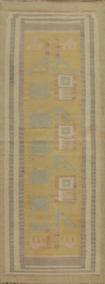 Soft Hued Kilim Runner Rug 2x6 for Cozy Spaces
