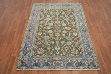 Vintage Floral Tabriz Persian Rug 5x6