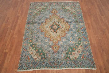 Blue Medallion Tabriz Persian Rug 5x6
