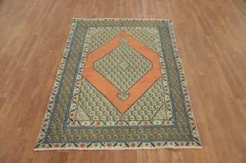 Geometric Wool Tabriz Persian Rug 4x6