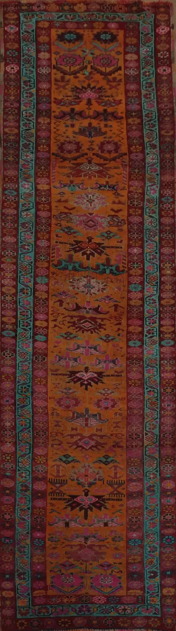 Handmade Wool Shiraz Persian Runner Rug 3x11