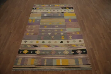 Tribal Wool Kilim Handwoven Area Rug 5x8