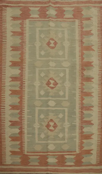 Vegetable Dye Wool Kilim Handwoven Rug 4x6