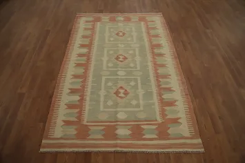 Vegetable Dye Wool Kilim Handwoven Rug 4x6