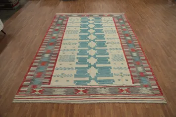 Geometric Kilim Handwoven Area Rug 9x12