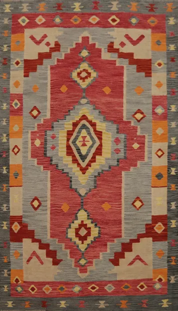 Geometric Kilim Flat Weave Area Rug 5x8