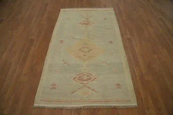 Vegetable Dye Wool Kilim Handwoven Rug 3x6