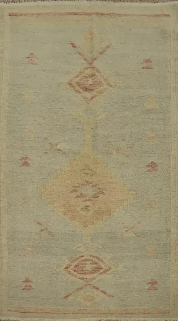 Vegetable Dye Wool Kilim Handwoven Rug 3x6