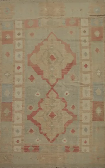 Vegetable Dye Wool Kilim Handwoven Rug 4x6