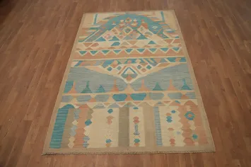 Vegetable Dye Wool Kilim Handwoven Rug 4x6