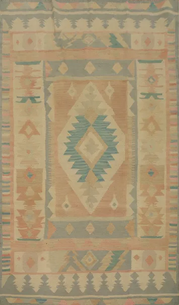 Tribal Wool Kilim Vegetable Dye Rug 4x6