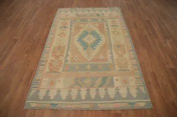 Tribal Wool Kilim Vegetable Dye Rug 4x6