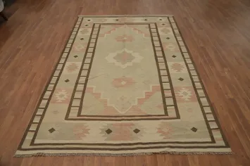 Tribal Wool Kilim Vegetable Dye Area Rug 6x9