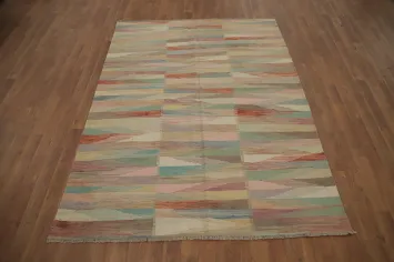 Vegetable Dye Wool Kilim Handwoven Rug 5x7