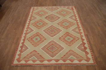 Vegetable Dye Wool Kilim Handwoven Rug 5x7