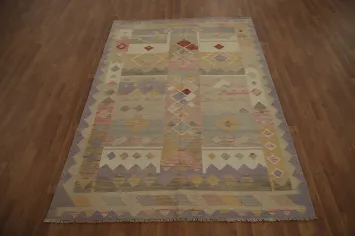 Vegetable Dye Wool Kilim Handwoven Rug 5x7